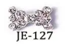 127-10pcs 3D бант украшения для дизайна ногтей 10 шт. серебряный сплав Diy Алмазный Блестящий бант с цветная подвеска Стразы DIY аксессуары для ногтей - Цвет: 127-10pcs