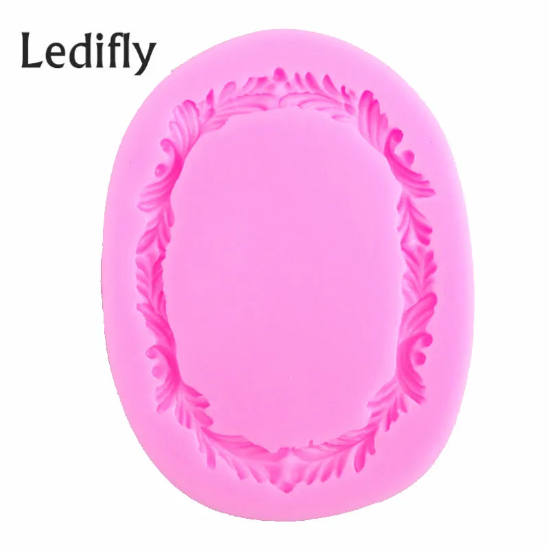 Новый Ledifly 3D DIY помадка торт винтажная рама для зеркала силиконовые формы