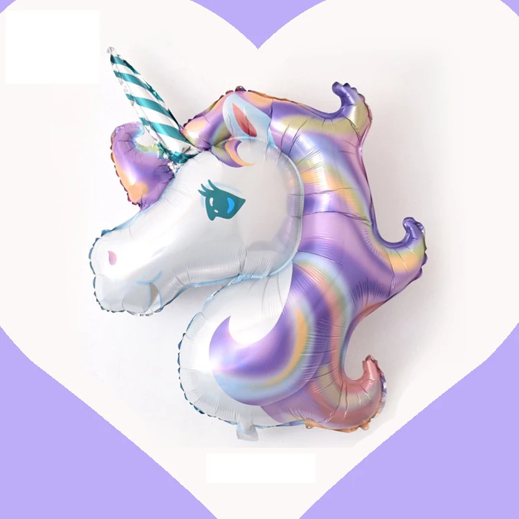 1PCS Foil Balloon-C Золотой Единорог набор одноразовой посуды наборы розовые фольгированные воздушные шары-единороги Бумажная гирлянда торт Топпер День Рождения вечерние принадлежности - Цвет: 1PCS Foil Balloon-C
