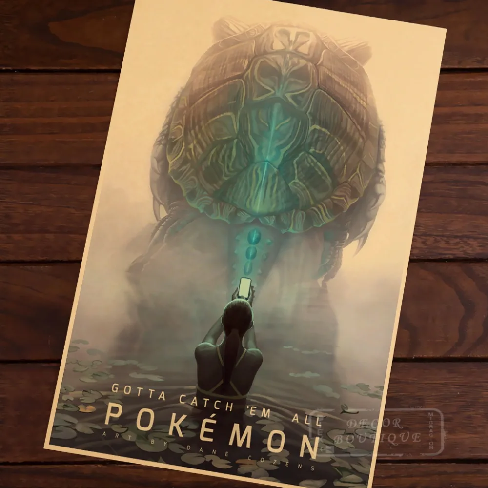 Постер в ретро-стиле Fight of Great карманное аниме Pokemongo винтажная холщовая рамка