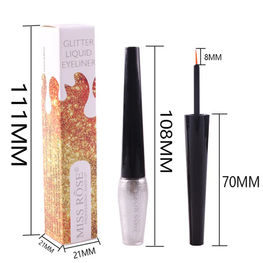 Тени для век MISS ROSE 1 шт. 15 мл металлические блестящие тени подводка глаз Жидкая