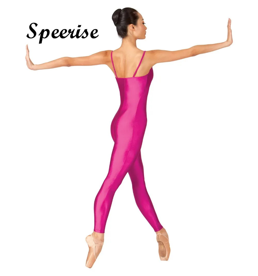 Взрослых нейлон Pinch спереди бретели Unitard гимнастика без рукавов Footless балетные
