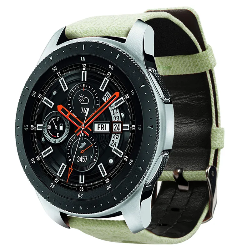 Нейлон+ кожаный ремешок для samsung Galaxy Watch 46 мм gear s3 frontier/Классический 22 мм ремешок для часов холст наручный ремень amazfit