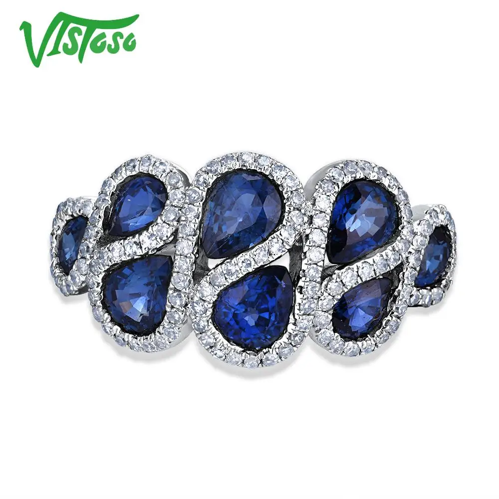 VISTOSO 14 K кольца из белого золота для женщин подлинные сверкающие бриллианты
