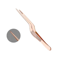 13 9cm professional chef plating tweezer tongs serving presentation stainless steel offset kitchen tool rose gold