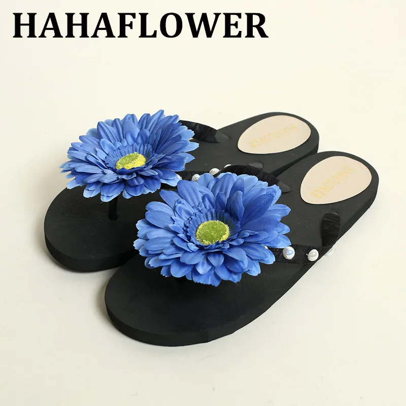 HAHAFLOWER/Женская обувь пляжные шлепанцы на плоской подошве без задника коллекция 2017
