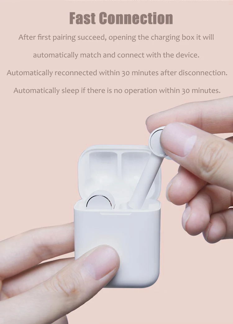 Xiaomi Mijia Bluetooth наушники Air беспроводная гарнитура вкладыши наушники с микрофоном наушники с зарядной коробкой для телефона