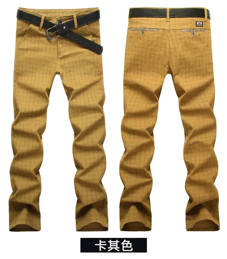 Мужская одежда брюки Англия плед Бизнес повседневное Slim Fit Pantalon A Carreau Homme классический винтажный клетчатый костюм брюки для свадьбы - Цвет: same as photo