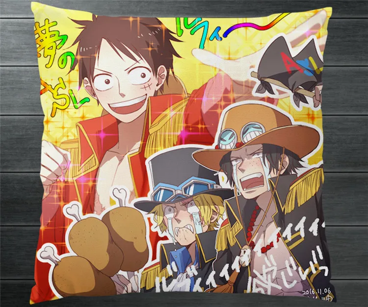 Аниме One Piece ASL Ace Sabo Luffy двухсторонний 40x40 см наволочка чехол для подушки Чехол