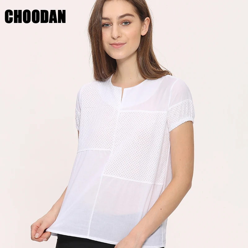 Женская блузка с 3D вышивкой летняя короткими рукавами в Корейском стиле|shirt