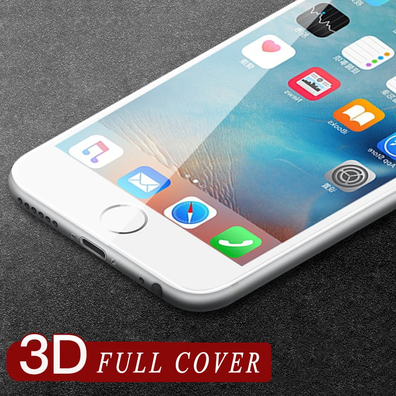 3D 9 H полное покрытие Экран протектор для iPhone 7 закаленное Стекло пленка Apple 6/6 S 8
