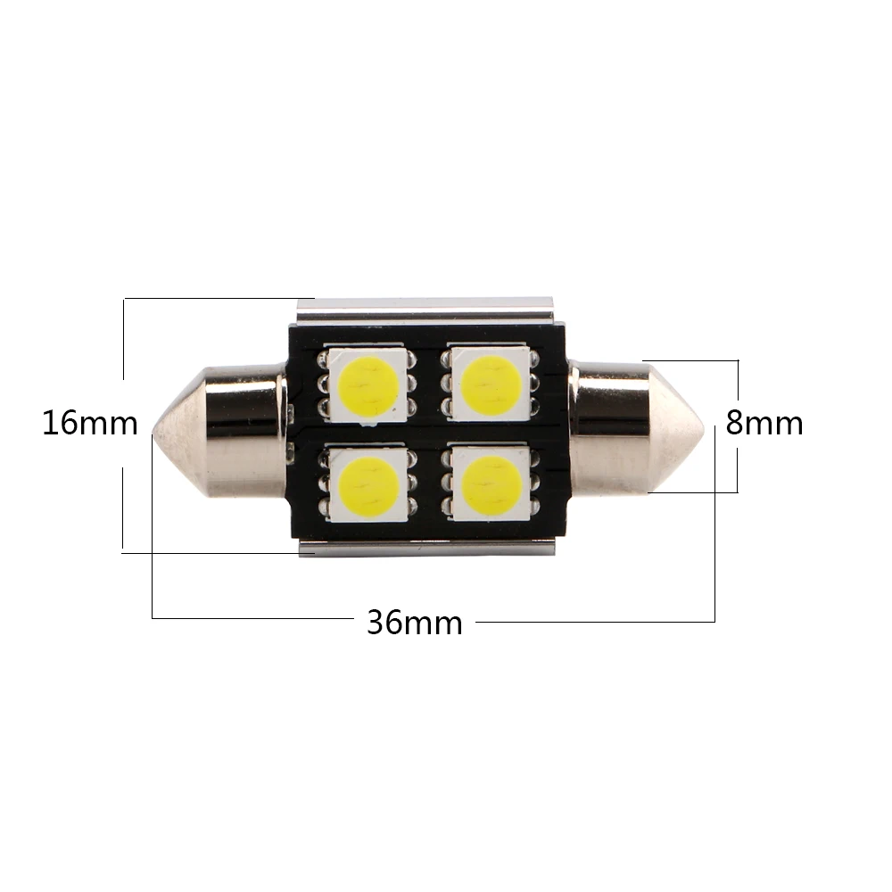 YM E Bright 4 200 шт 31 мм 36 39 42 C5W Festoon 5050 SMD Canbus безошибочная Автомобильная внутренняя