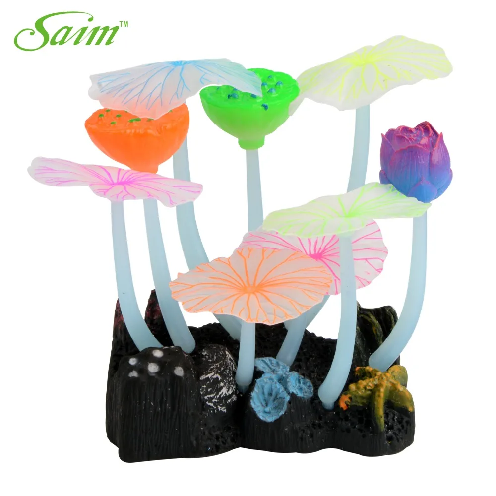 Аквариумные искусственные цветки лотоса с ярким эффектом 4 3 дюйма | Дом и сад