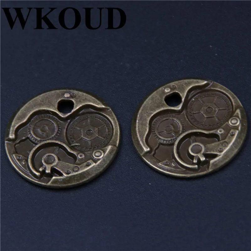 

WKOUD 10pcs Round Wheel Gear Connectors Charms Steampunk DIY Metal Bracelet Necklace Jewelry Pendant Findings