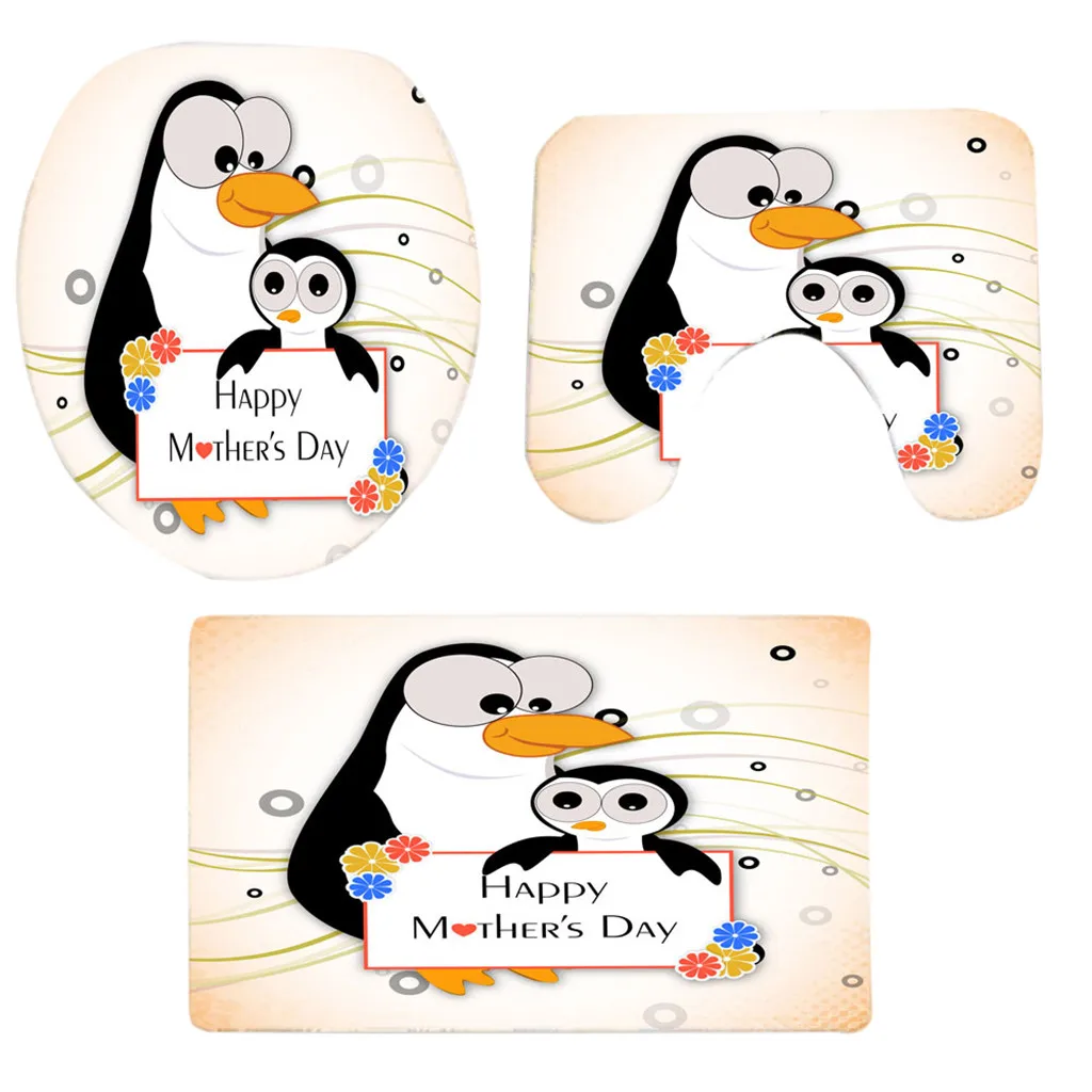 Коврик на день матери коврик для ванной в форме сердца туалета из трех предметов