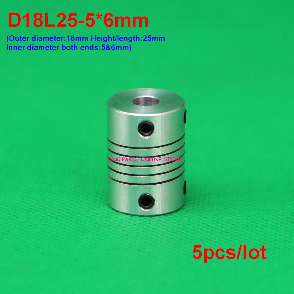 5 шт. 5x6 мм соединитель вала от до 6 фоторазмер 5*6 D18L25|coupler 5mm|coupling shaftflexible coupling shaft |