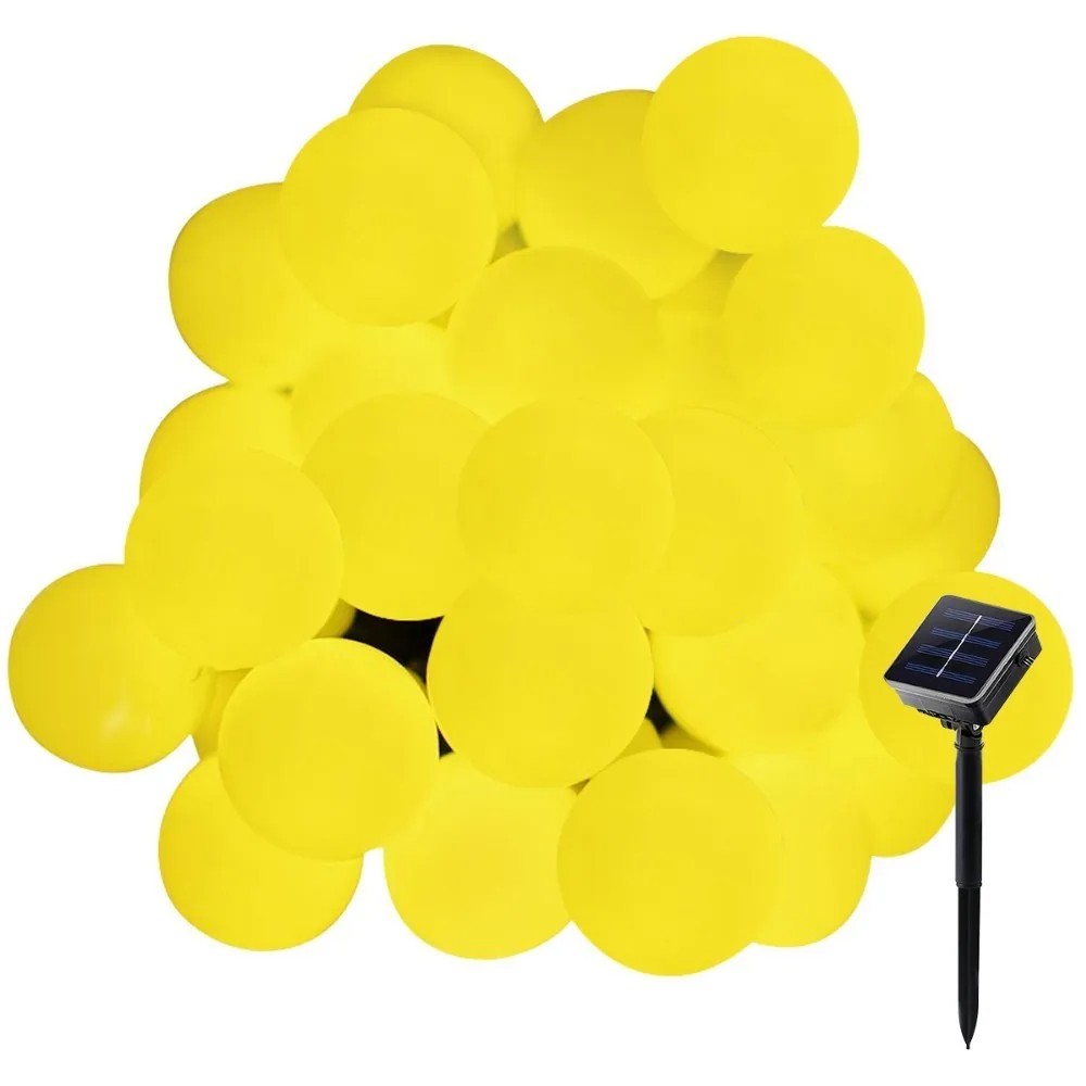 Солнечный Глобусы Гирлянды светодиодные огни многоцветный 50leds мяч party гирлянды Сад праздник Свадебные украшения Наружное освещение новогодние украшения солнечные панели новогодний декор солнечная батарея товары - Испускаемый цвет: Тёплый белый