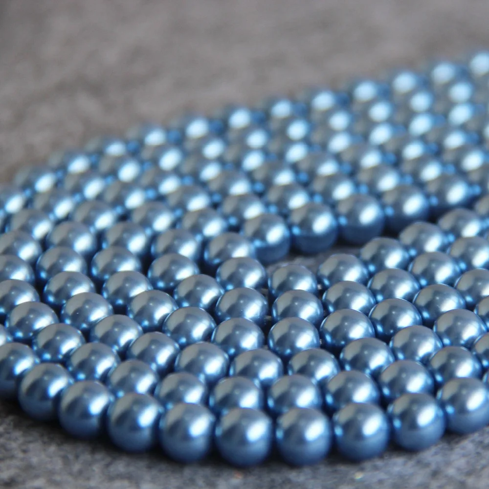 8 мм светло голубые жемчужные бусины ракушка DIY подарки для женщин девушек