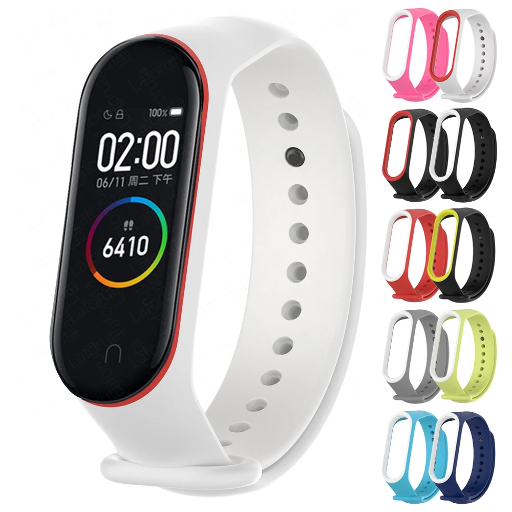 Спортивный силиконовый ремешок Laforuta для Xiaomi Mi Band 4 браслет Miband 3 сменный Band3