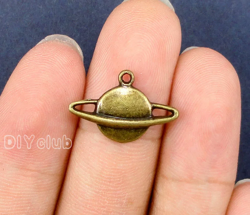 100pcs-Planet подвеска под бронзу старину Сатурн с кольцами 20x13мм | Украшения и