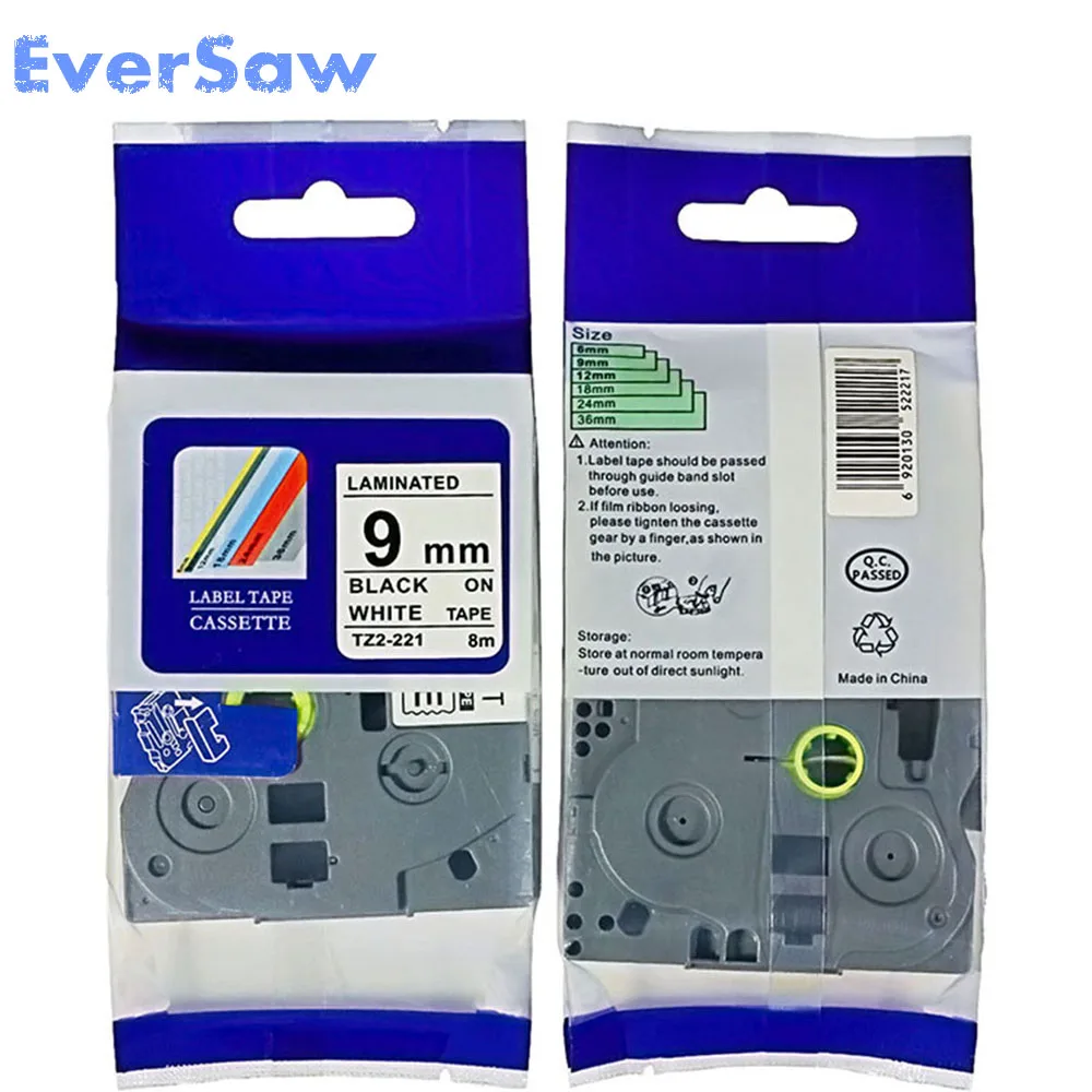 40PK TZ221 TZ 221 TZe221 TZe Laminated Adhesive tz-221 tze-221 Labels Tape P Touch black on white Compatible For Brother tze | Компьютеры