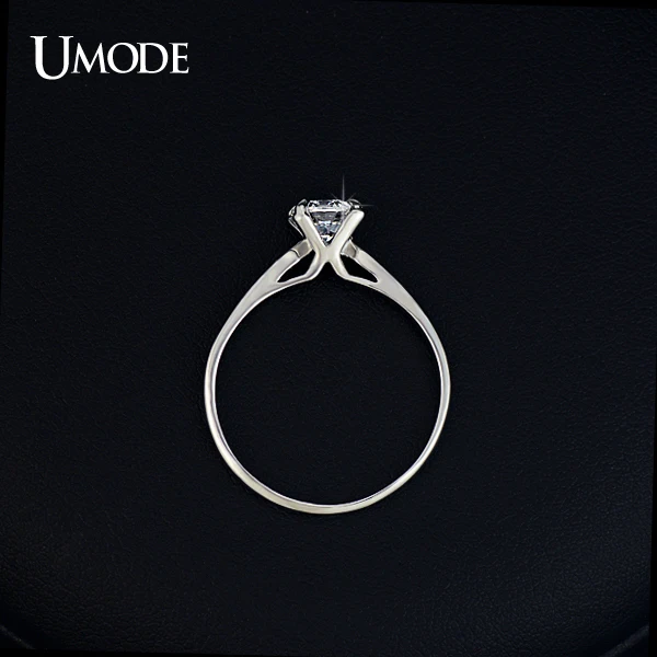 UMODE Распродажа женские обручальные кольца с покрытием из белого золота и 4
