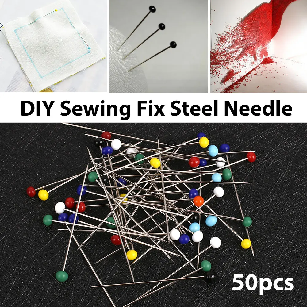 DIY Швейные булавки 50 шт./кор. украшение для одежды аксессуары свадьбы иголки с головкой ремесла универсальные товары для дома лоскутное