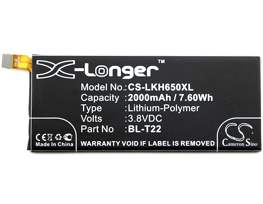 Аккумулятор Cameron Sino на 2000 мА · ч EAC63158201 для LG Class 4G F620S H650 H650AR H650E H650K Zero LTE|cameron sino|2000mah