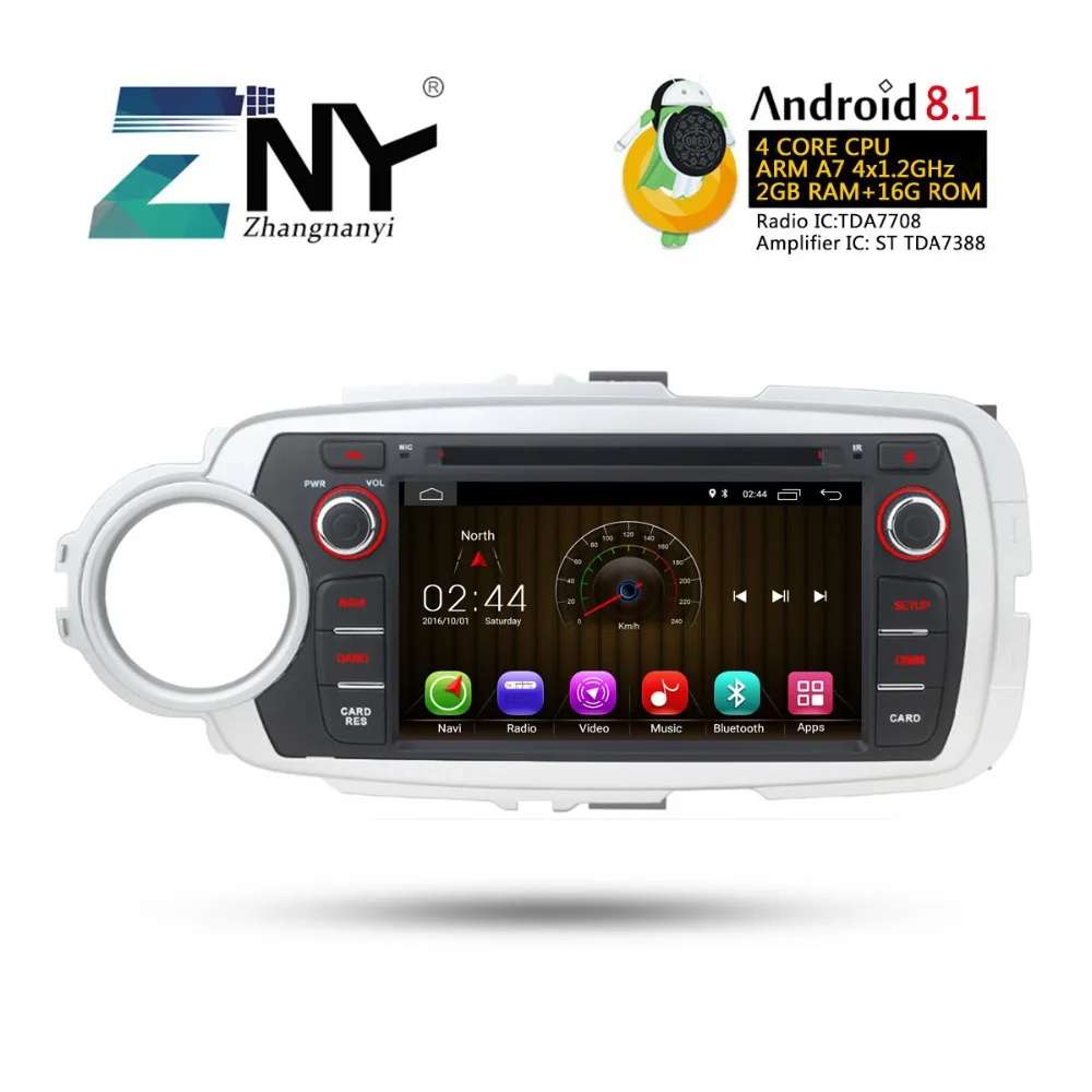 7 &quotHD Android 8 1 Автомобильный DVD стерео для Toyota Yaris 2012 2013 2014 2015 2016 2017 автоматическое