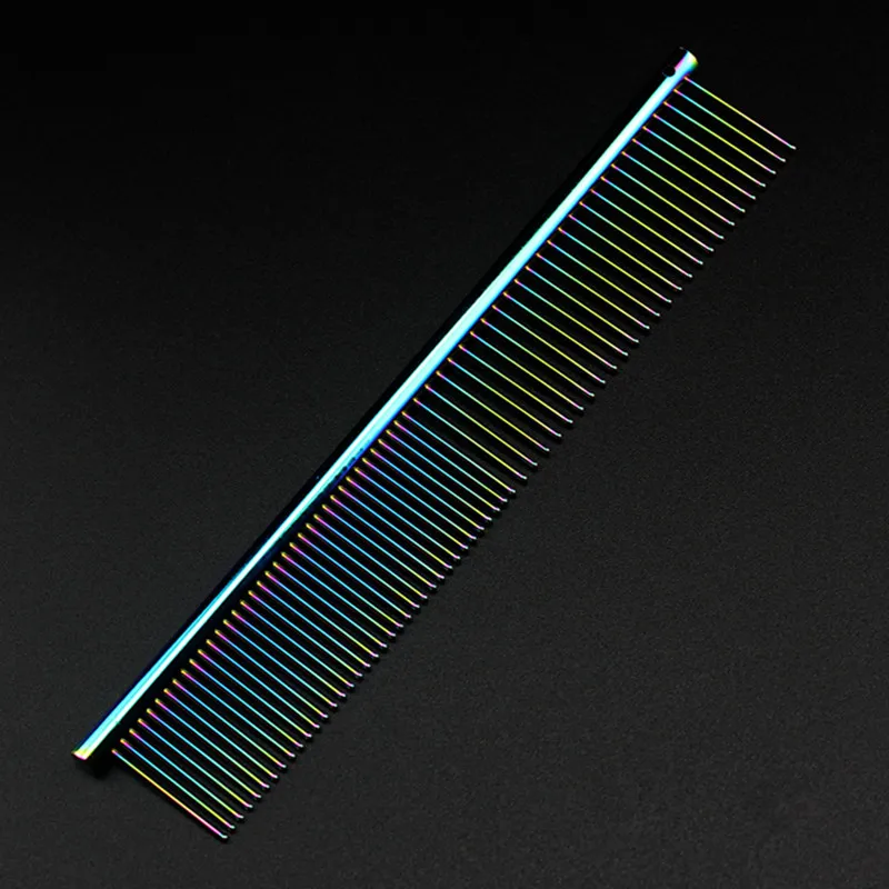 Алюминиевый сплав для ухода за домашними животными цветной гребешок гребни для запутанных волос уход за собакой ножницы для волос Массажная Расческа для стрижки собак щетка для волос Pengpet расческа