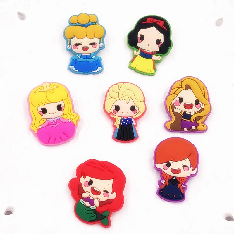 7 шт Эльза Анна мультфильм Русалка Принцесса Золушка ПВХ Pinbacks Значки Броши