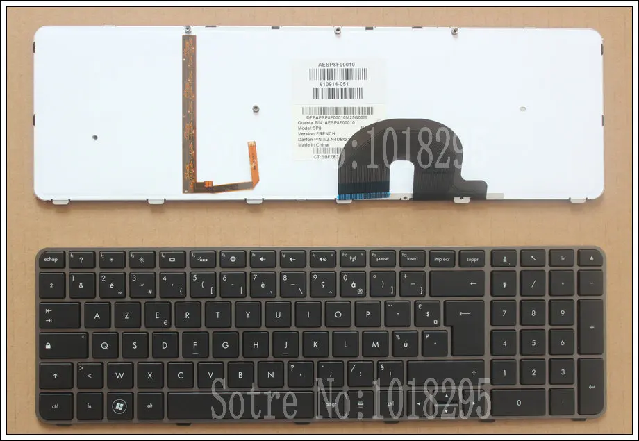 100% NEW For  HP Envy 17,17-2199EL, 17-2199EZ  17-1189EL, 17-1190CA  FR French laptop keyboard With backlight 610914-051