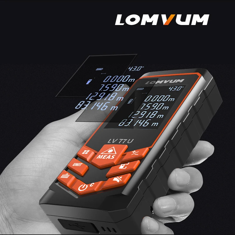LOMVUM LV 66U 77U 120 м ручной лазерный дальномер цифровой измеритель электрического