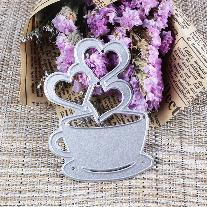 Металлические пресс формы кофейная чашка любовь сладкое сердце Расслабление