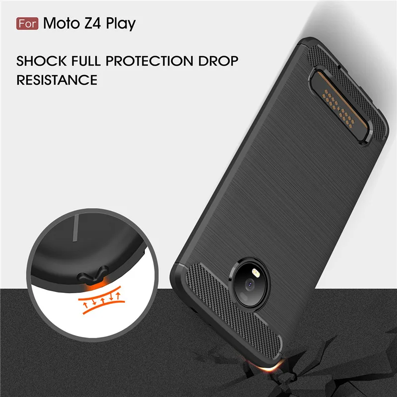 Чехол для Motorola Moto Z4 Play мягкий резиновый силиконовый защитный чехол телефона из