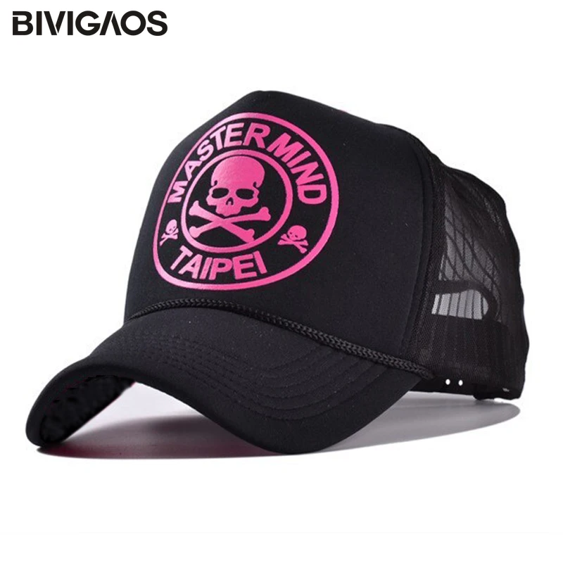 Женская модная весенне летняя Бейсболка унисекс с черепом Кепка сеткой