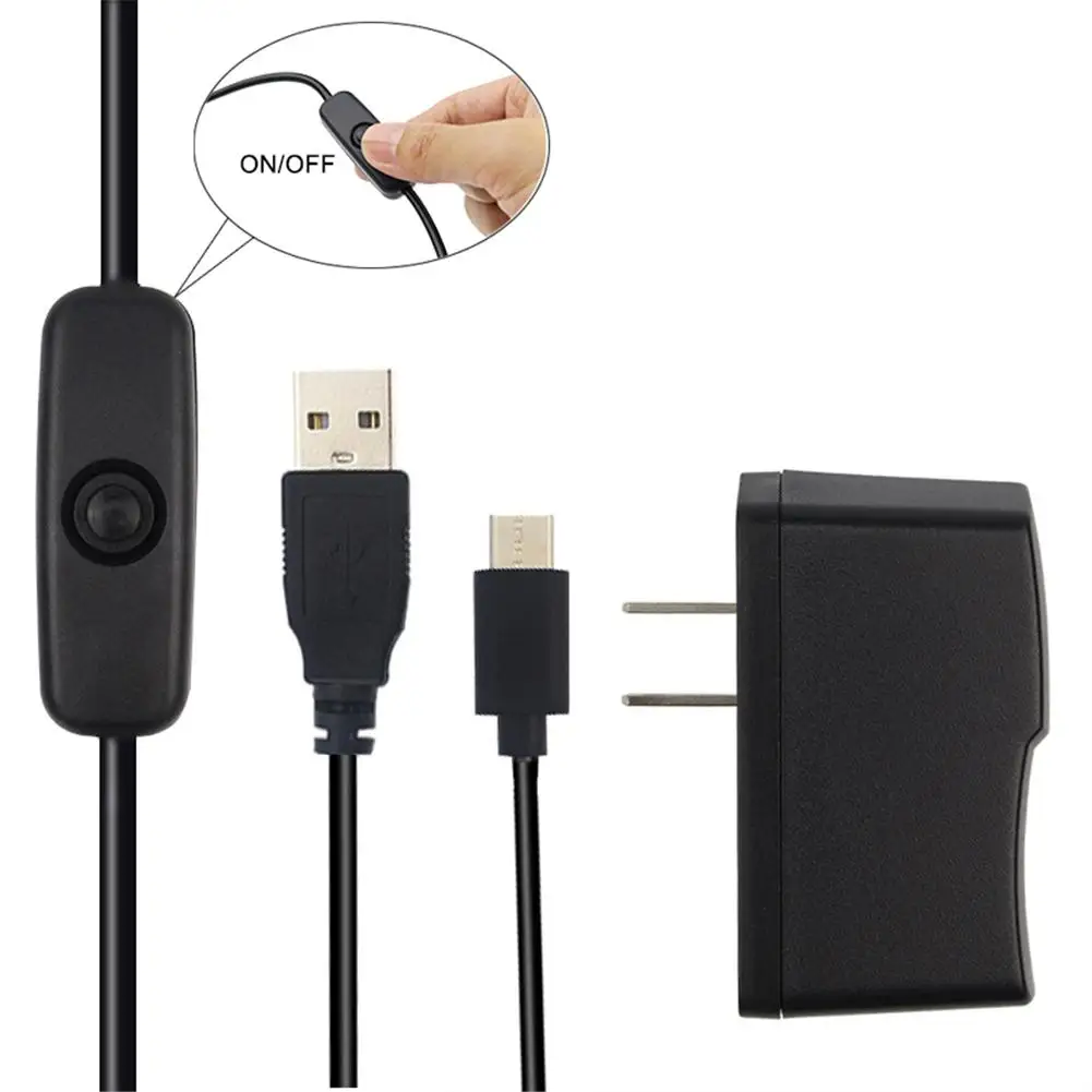 Кабель адаптера питания для Raspberry Pi4 5 В 3 А 15 Вт USB шнур Type-C роутеров ламп камер