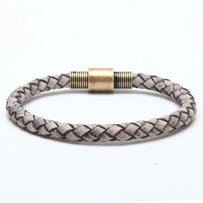 StyleD Mcllroy мужской кожаный браслет wrap Weave браслеты для мужчин homme магнитный браслет в стиле панк очаровательный браслет ювелирные изделия - Окраска металла: StyleD