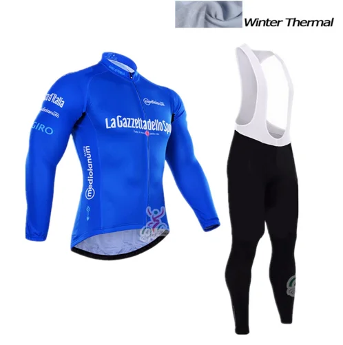 Tour de Italia зимний теплый флисовый Ciclismo Jersey de Manga Larga Caliente Del Invierno Bike Ropa Ciclismo de Bib Set