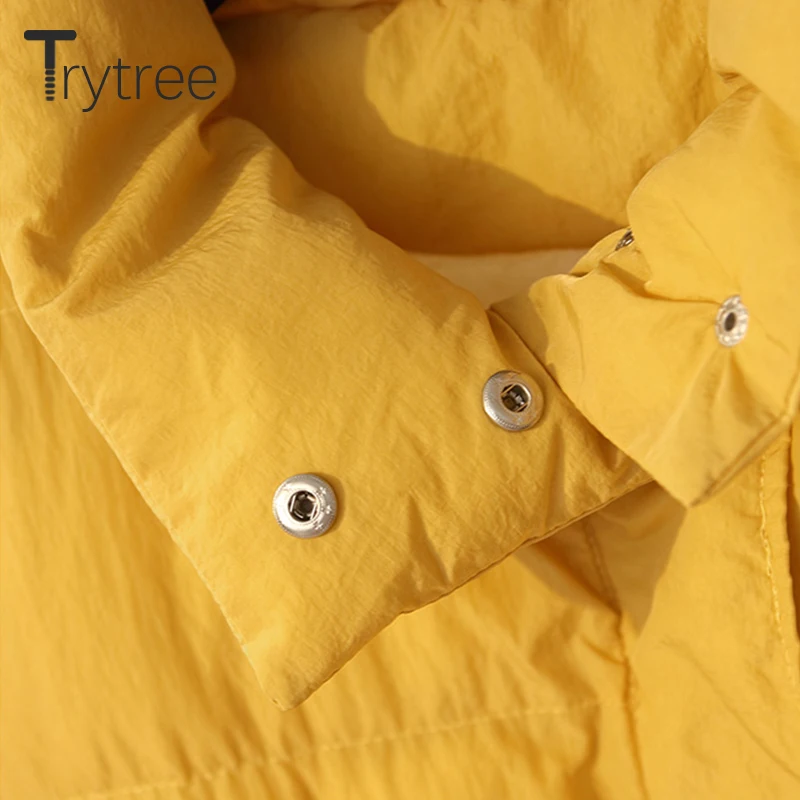 Trytree женские зимние куртки Твердые Жилеты Новая парка женский утолщение хлопок