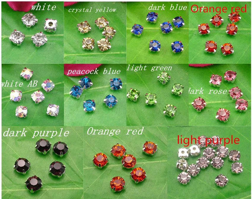 SS20 круглое сверление с нижней частью, граненый 5мм стеклянный хрустальный серебряный стакан с плоской задней частью Ринестоун на одежде, пришиваемый, выберите цвет 30 штук.