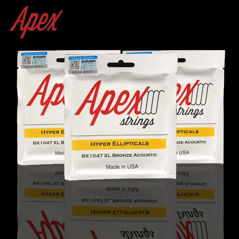 

APEX Hyper-Ellipticals BX Series Acoustic Bronze Guitar Strings, Made in USA