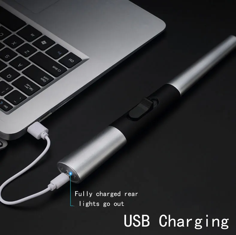 3*24 9 см плазменная Зажигалка кухонная USB перезаряжаемая металлическая зажигалка