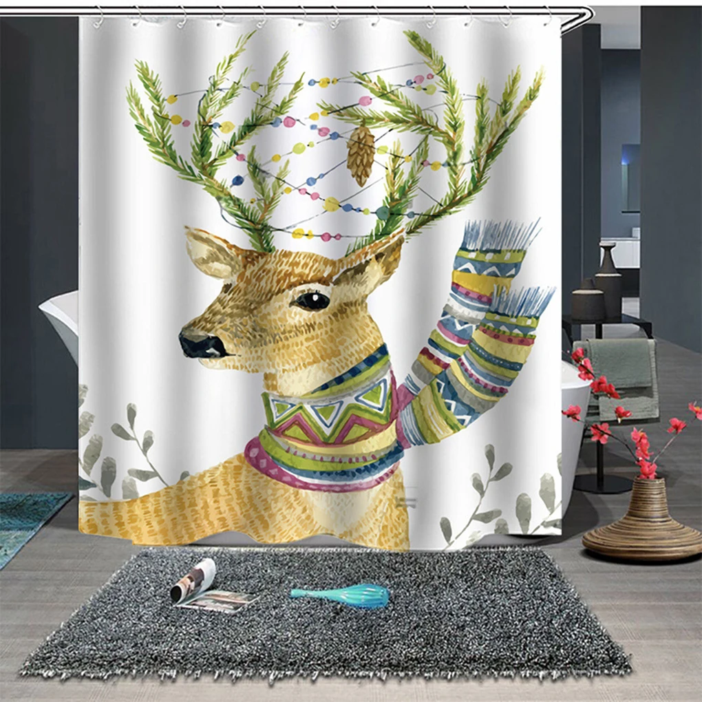 

Cartoon Animal Printing Waterproof Shower Curtain Polyester Fabric Bath Curtain Home Bathroom Bohemia Curtains