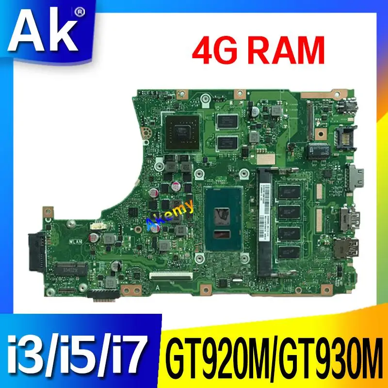 X456UJ материнская плата для For Asus X456U X456UF X456UQ X456UR X456UB A456U ноутбука 4G RAm Gt920M/GT930M
