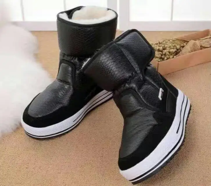 BeckyWalk/женские сапоги; женская обувь; зимние женские теплые водонепроницаемые сапоги на мехмеху; нескользящие хлопковые сапоги до середины икры на платформе; WSH3104