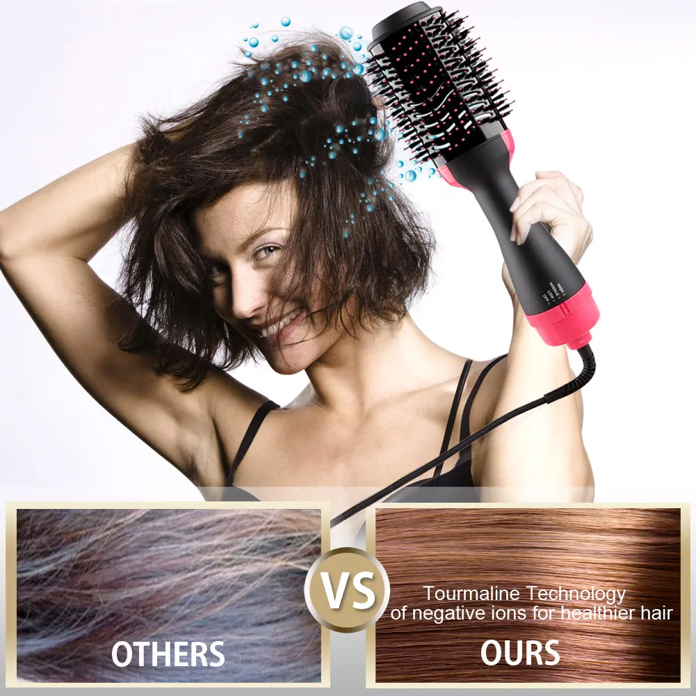 Профессиональный фен для волос щетка 2 в 1 выпрямитель бигуди гребень