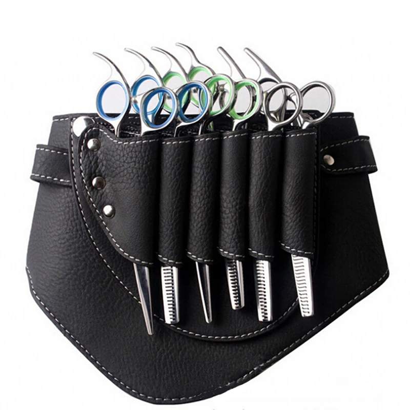 

1PCS Hairdressing Holster Pouch Case With Waist Belt Rivet Clips Bag Hairdresser Barber Hair Scissors Bag Shears Bags Tool