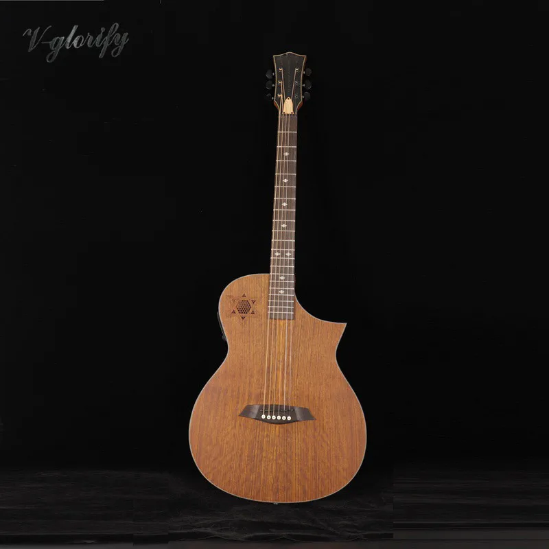 Ручная работа полная hickory деревянная высококачественная акустическая гитара с эквалайзером с тюнером/отличный звук гитары ra elétrica d