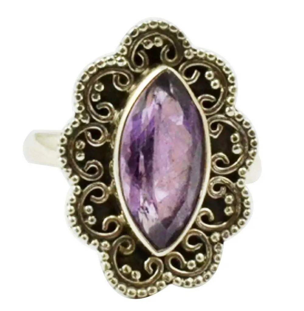

Lovegem Genuine Amethyst 925 Sterling Silver,Size :6.5, AR3381